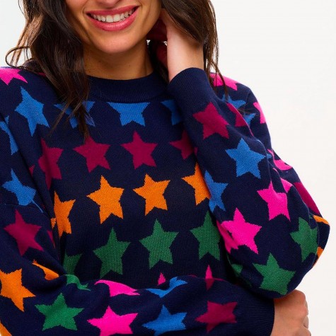 HOTOUCH Maglione Donna A Costine Largo - Girocollo Maniche Lunghe In Maglia Mista - Autunno Inverno (Taglie S-XXL, Vari Colori)
