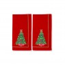 Coppia di tovaglioli ricamati fantasia albero di Natale