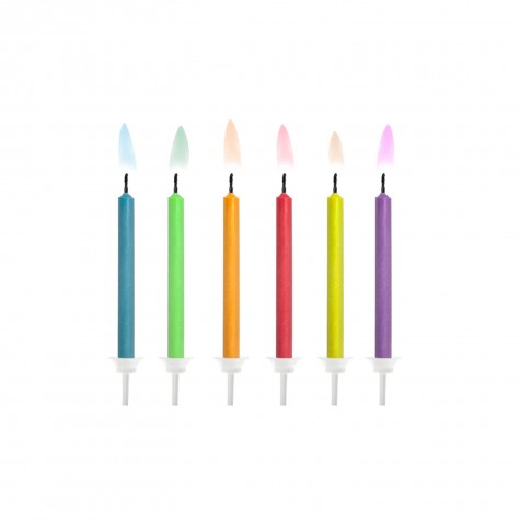 Candeline di compleanno con fiamma colorata
