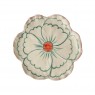 Piatto da dolce in ceramica a forma di fiore con bordo rosa