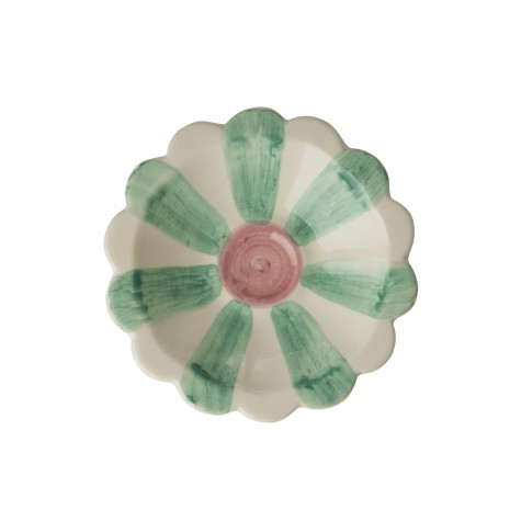 Ciotola per aperitivo in ceramica - Fiore verde
