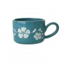 Tazza mug in ceramica con fiori bianchi | Rice