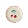 Piattino da dessert in ceramica con ciliegie dipinte a mano