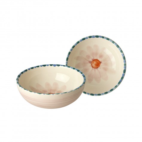 Ciotola per aperitivo in ceramica - Fiore rosa dipinto