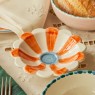 Piattino per condimenti in ceramica a forma di fiore arancione