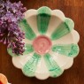 Piattino per condimenti in ceramica a forma di fiore verde