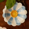Piattino per condimenti in ceramica a forma di fiore azzurro