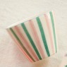 Tazzina da espresso in ceramica fantasia a righe dipinta a mano