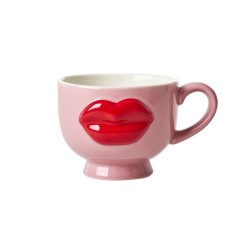 Mug in ceramica rosa con labbra in rilievo | Rice