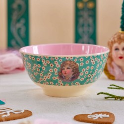 Tazza grande da colazione fantasia floreale con angioletto 2