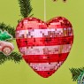 Palla da discoteca grande a forma di cuore a righe