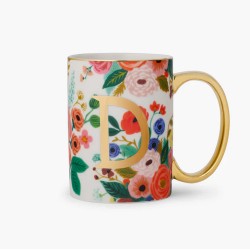 Tazza con iniziale D e fiori | Rifle Paper Co.