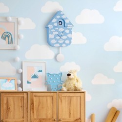Orologio a cucù azzurro con nuvole | Cuckoo clock 2