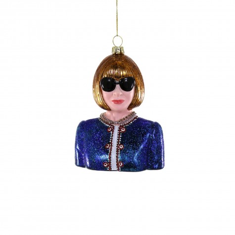 Decorazione in vetro soffiato a forma di Anna Wintour