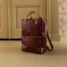 Zaino in plastica riciclata bordeaux con tasca frontale
