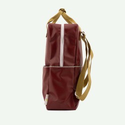 Zaino in plastica riciclata bordeaux con tasca frontale 2