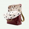 Zaino in plastica riciclata bordeaux con tasca frontale