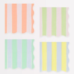 Tovagliolini di carta a righe bicolor pastello