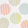 Piattini di carta a righe bicolor pastello