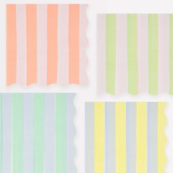 Tovaglioli di carta a righe bicolor pastello