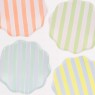Piatti di carta a righe bicolor pastello