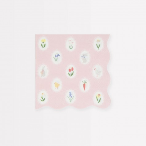 Tovagliolini di carta rosa fantasia di Pasqua