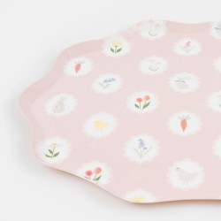 Piatti di carta rosa fantasia di Pasqua 2