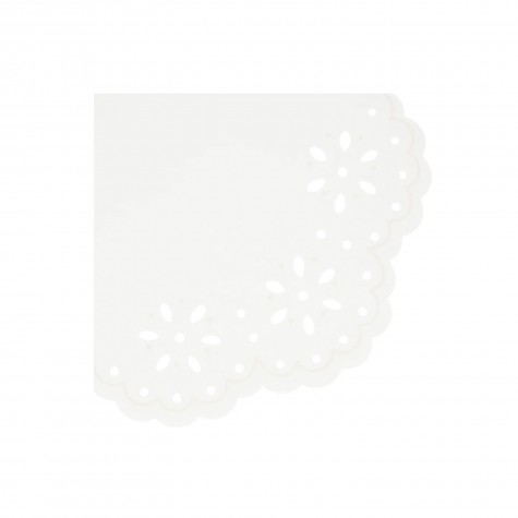 Tovaglioli di carta bianchi fantasia Broderie Anglaise