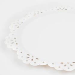 Piatti di carta bianchi fantasia Broderie Anglaise 2