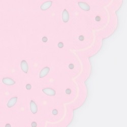 Tovagliolini di carta rosa fantasia Broderie Anglaise 2