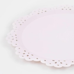 Piattini di carta rosa fantasia Broderie Anglaise 2