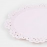 Piattini di carta rosa fantasia Broderie Anglaise