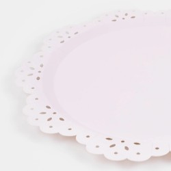 Piatti di carta rosa fantasia Broderie Anglaise 2