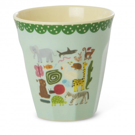 Bicchiere medio in melamina fantasia Wildlife verde