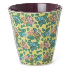 Bicchiere medio in melamina con foglie e fiori