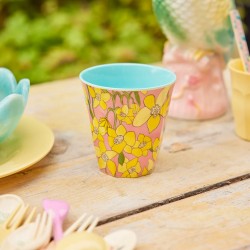 Bicchiere medio in melamina fantasia narcisi 2