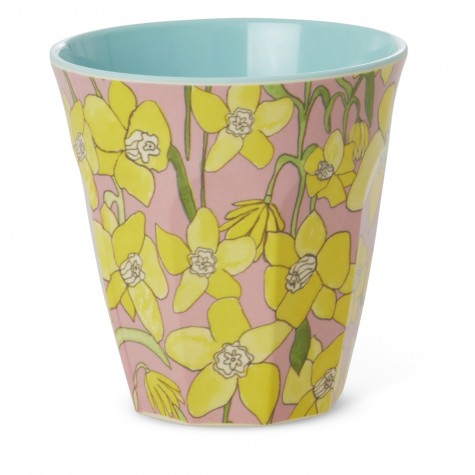 Bicchiere medio in melamina fantasia narcisi