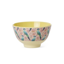 Tazza piccola da colazione in melamina fantasia uccelli esotici