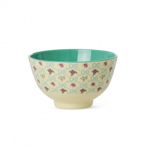 Tazza piccola da colazione in melamina fantasia fiocchi azzurri