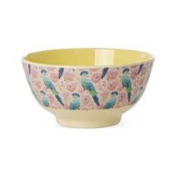 Tazza grande da colazione in melamina fantasia uccelli esotici