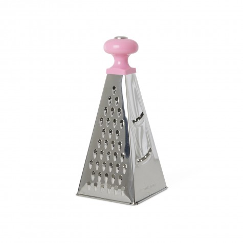 Grattugia in acciaio inox con manico rosa