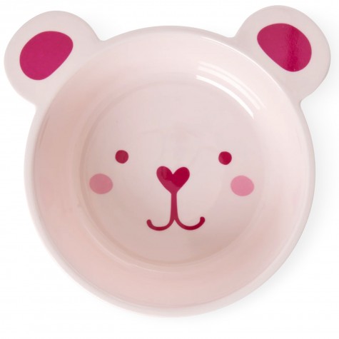 Piatto fondo bimbo a forma di orsetto rosa