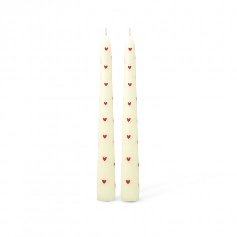 Set 2 candele con cuori