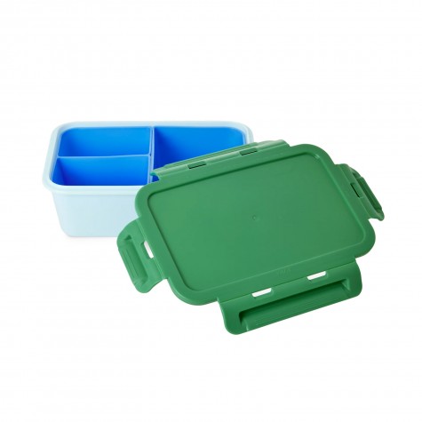 Porta pranzo a 3 scomparti verde e azzurro