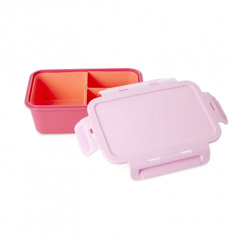 Porta pranzo a 3 scomparti rosa e corallo