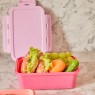 Porta pranzo a 3 scomparti rosa e corallo