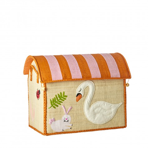 Cesto portagiochi piccola fantasia cigno