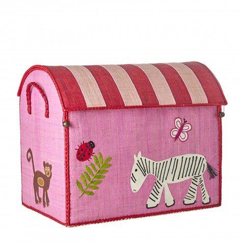 Cesto portagiochi grande fantasia zebra