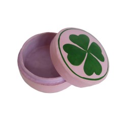 Scatolina rotonda fantasia quadrifoglio 2