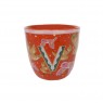 Bicchiere in ceramica con iniziale V